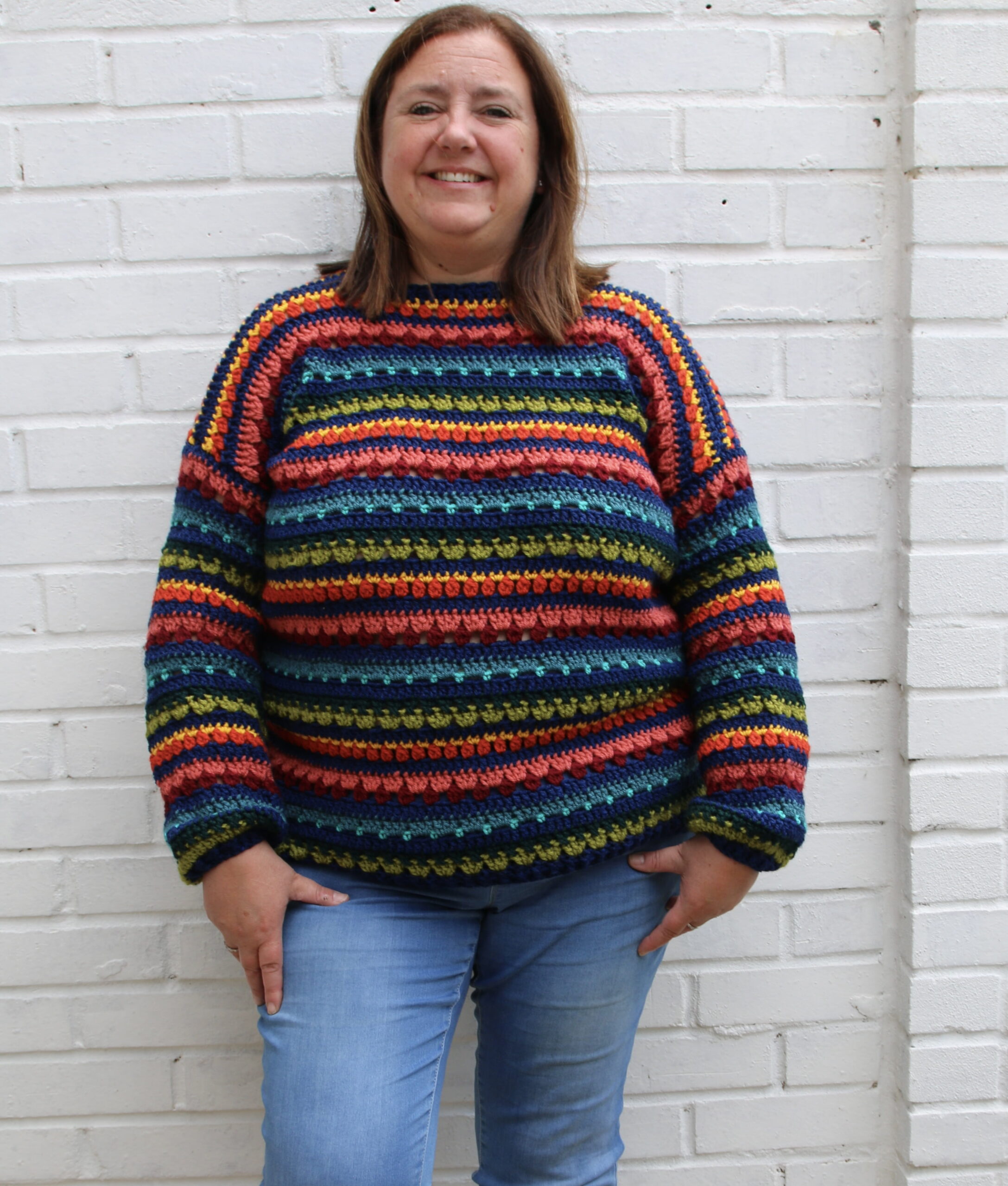 striped crochet sweater free pattern