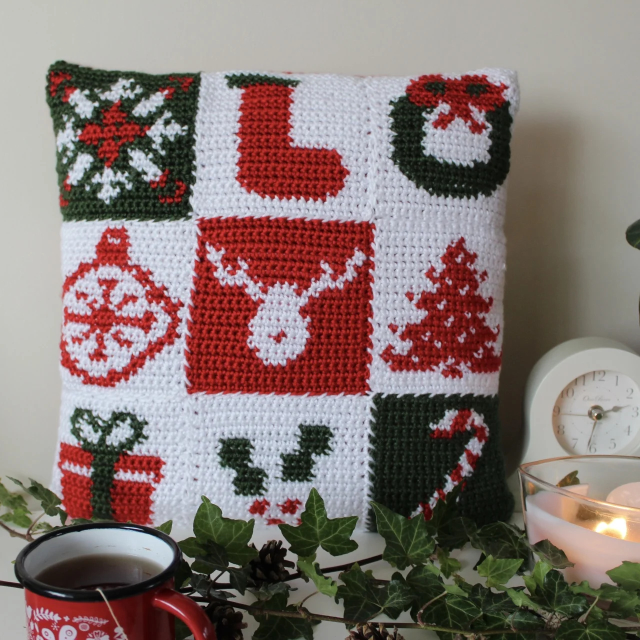 Christmas tapestry crochet squares