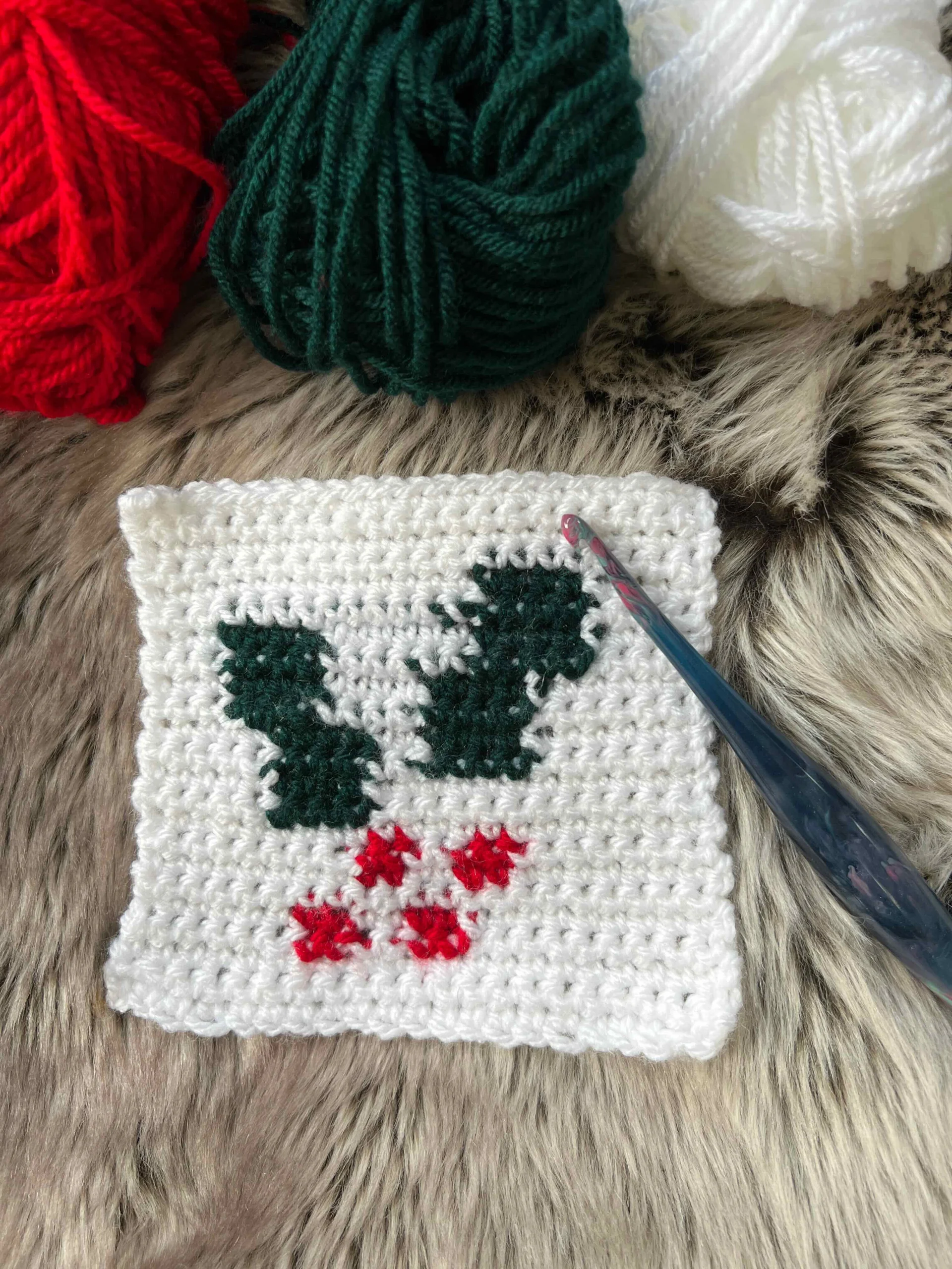 tapestry crochet holly square