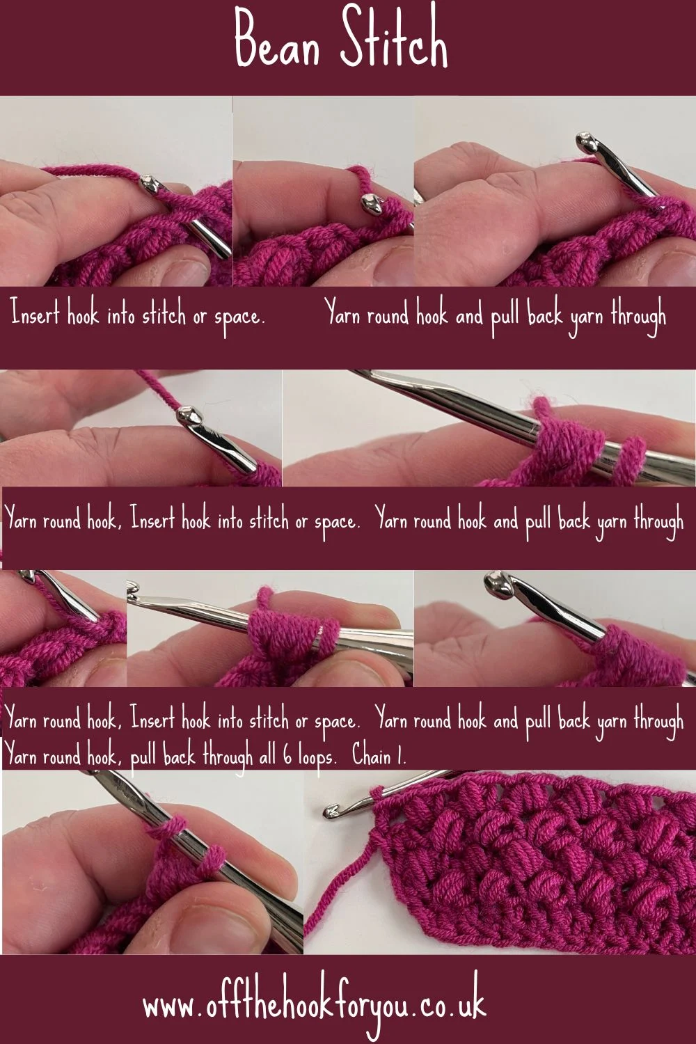 How to crochet the bean stitch

