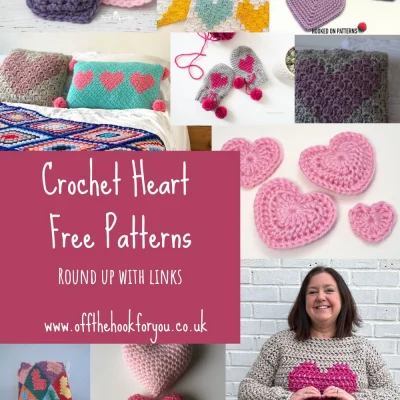Crochet heart patterns UK and USA terms
