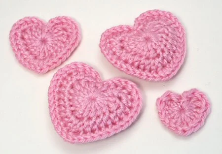 easy crochet hearts