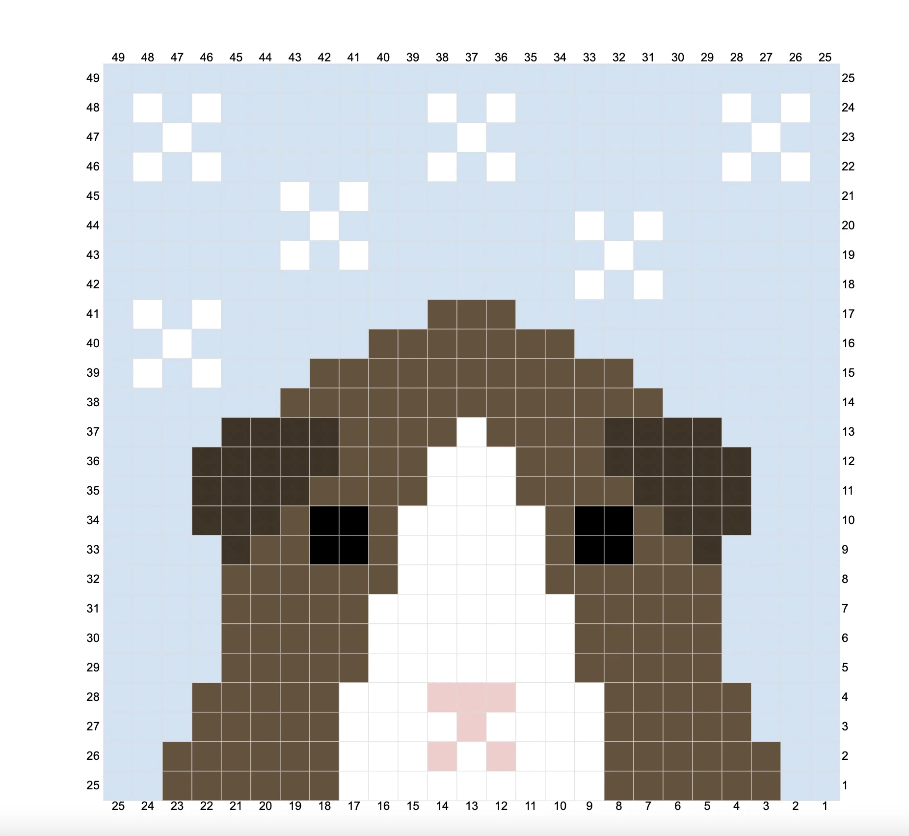 C2C cross stitch guinea pig chart