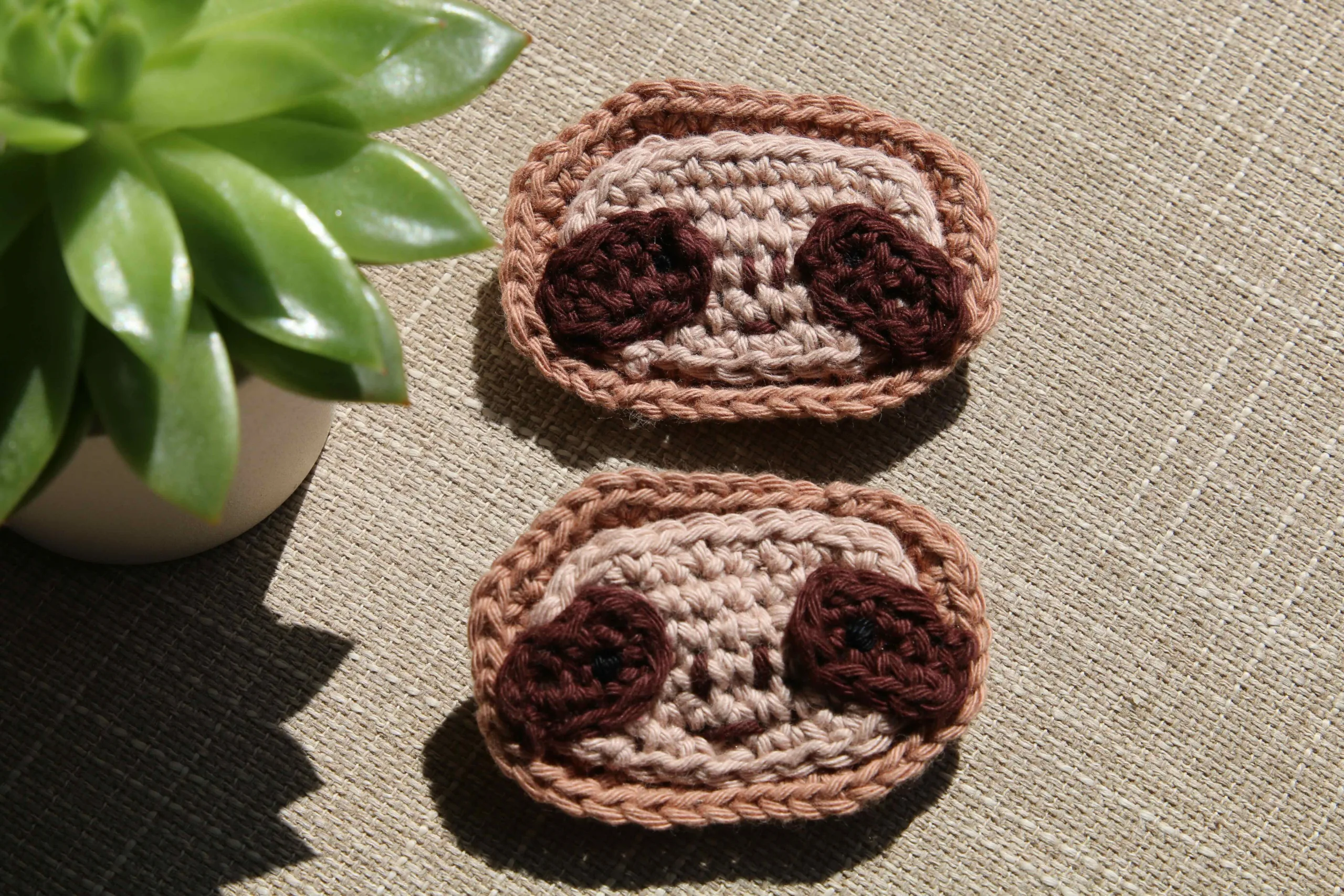 crochet sloth applique easy pattern free
