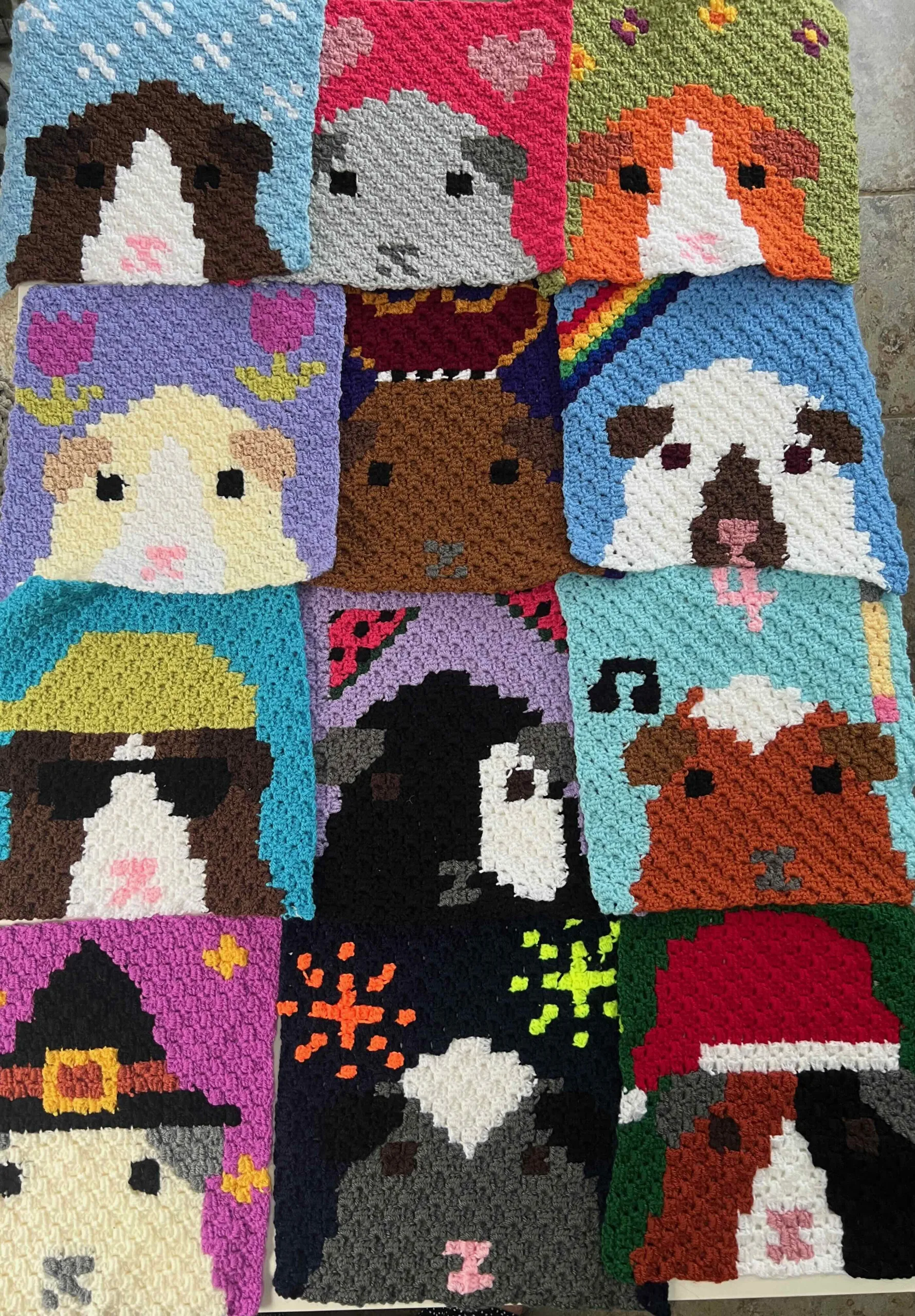 Crochet guinea pig blanket free pattern